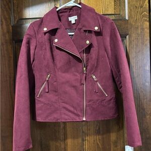 Maison Jules Deep Red Suede Jacket